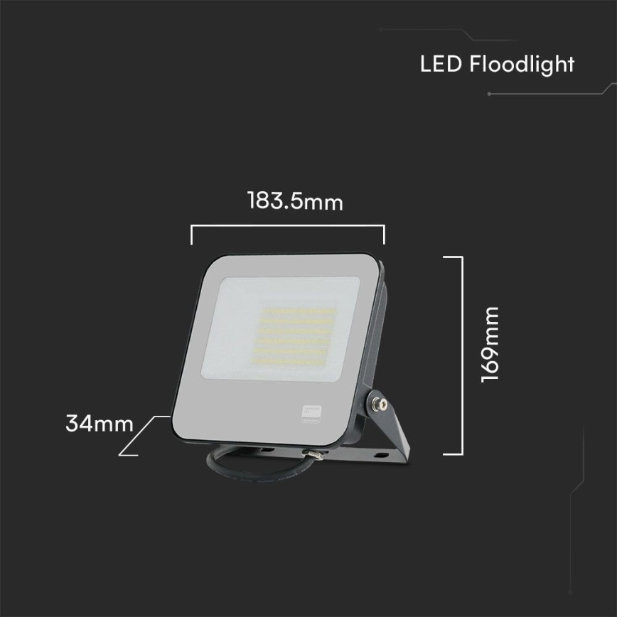Светодиодный прожектор SAMSUNG CHIP LED/50W/230V 6500K IP65 черный