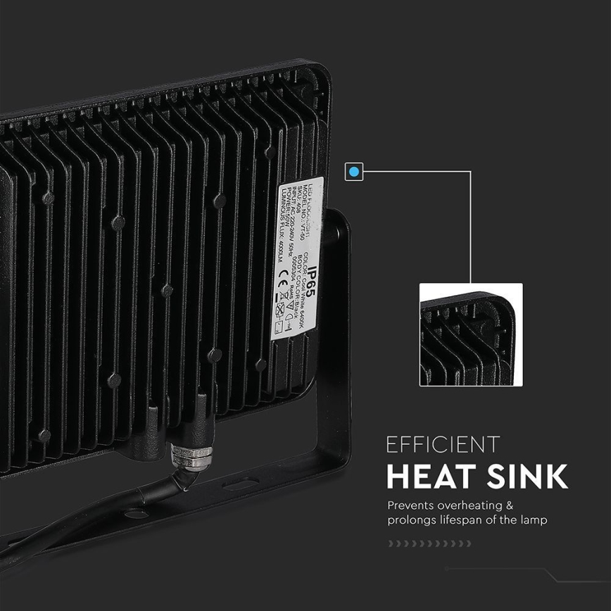 Светодиодный прожектор SAMSUNG CHIP LED/50W/230V 6500K IP65 черный