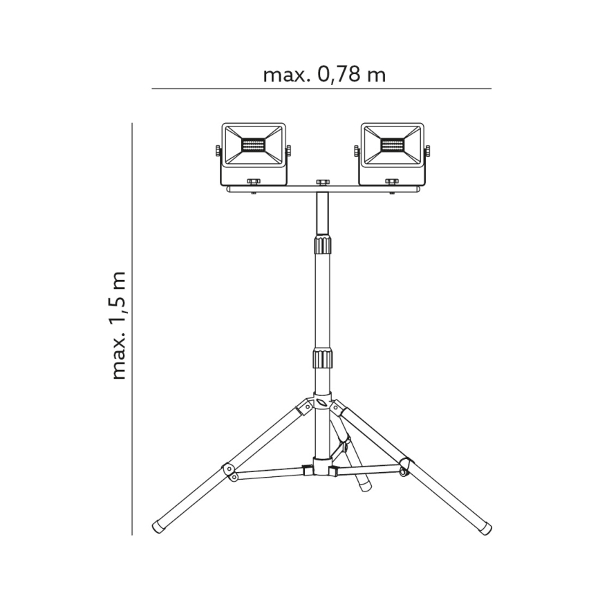 Светодиодный прожектор со стойкой 2xLED/30W/230V IP65