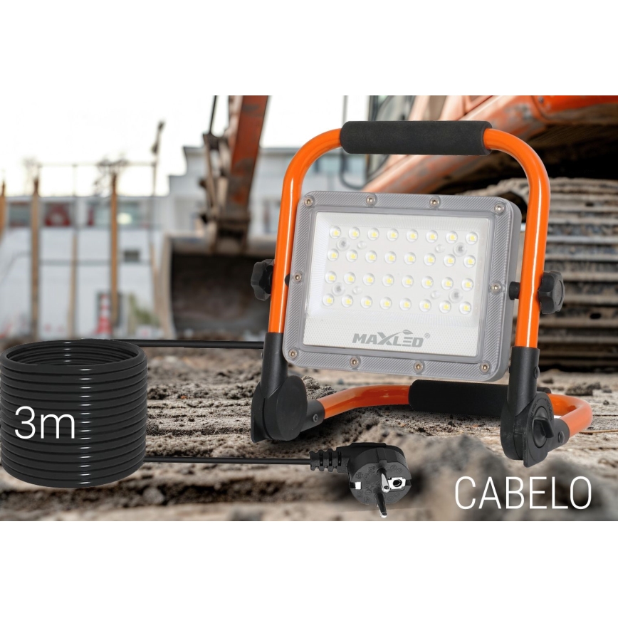Светодиодный прожектор со стойкой LED/50W/230V 5000K IP65 оранжевый