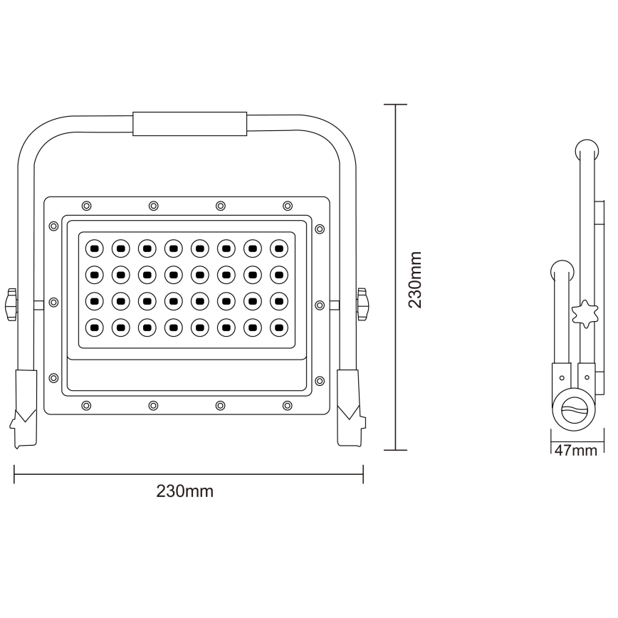 Светодиодный прожектор со стойкой LED/50W/230V 5000K IP65 оранжевый