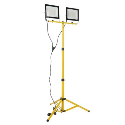 Светодиодный прожектор со стойкой TIGRA 2xLED/100W/230V 4000K IP54 черный/желтый