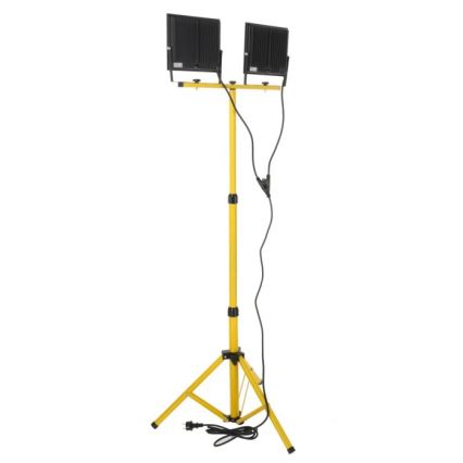 Светодиодный прожектор со стойкой TIGRA 2xLED/100W/230V 4000K IP54 черный/желтый