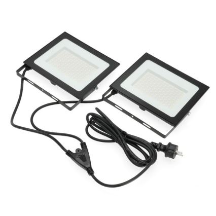 Светодиодный прожектор со стойкой TIGRA 2xLED/100W/230V 4000K IP54 черный/желтый