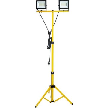 Светодиодный прожектор со стойкой TIGRA 2xLED/50W/230V 4000K IP54 черный/желтый