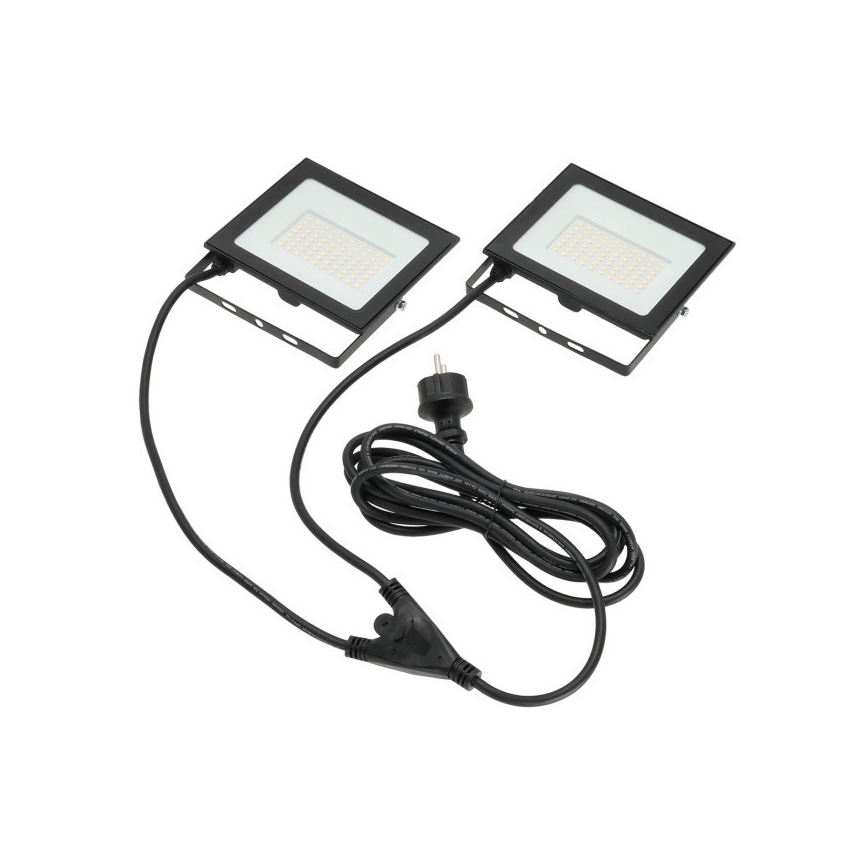 Светодиодный прожектор со стойкой TIGRA 2xLED/50W/230V 4000K IP54 черный/желтый