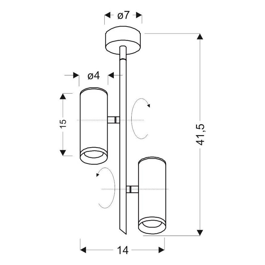 Светодиодный прожектор TUBA 2xLED/10W/230V черный