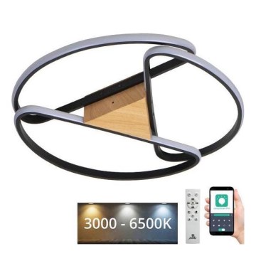 Светодиодный регулируемый потолочный светильник LED/75 Вт/230 В 3000-6500K коричневый/черный + пульт дистанционного управления