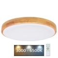 Светодиодный регулируемый потолочный светильник LENA LED/60W/230V 3000-6500K дуб + пульт дистанционного управления