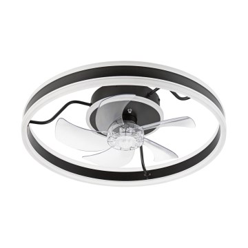 Светодиодный регулируемый потолочный светильник с вентилятором APOLLO LED/38W/230V черный + пульт дистанционного управления