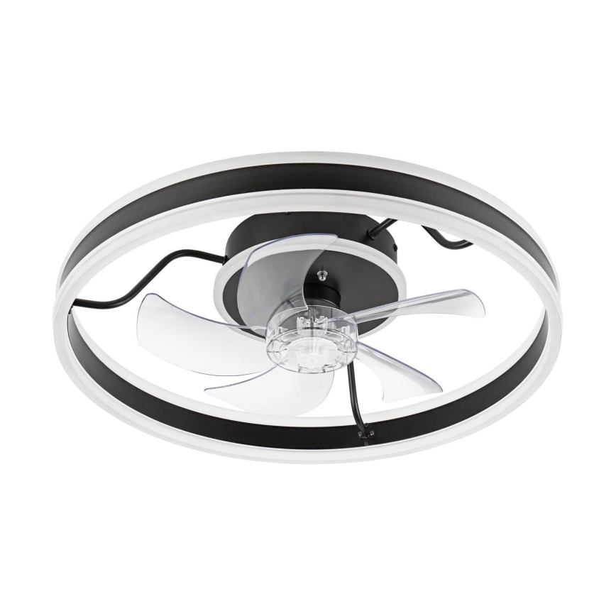 Светодиодный регулируемый потолочный светильник с вентилятором APOLLO LED/38W/230V черный + пульт дистанционного управления