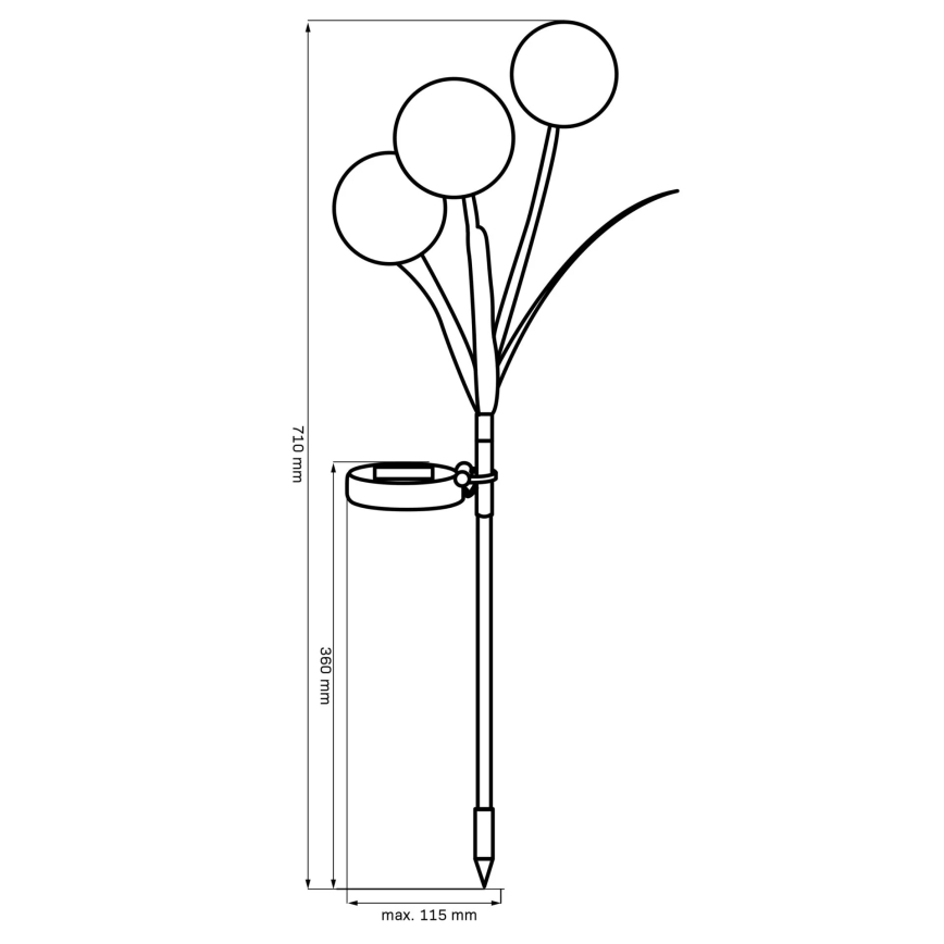 Светодиодный RGB-светильник на солнечной батарее ALLIUM LED/1,2V 6500 600 mAh IP44 черный