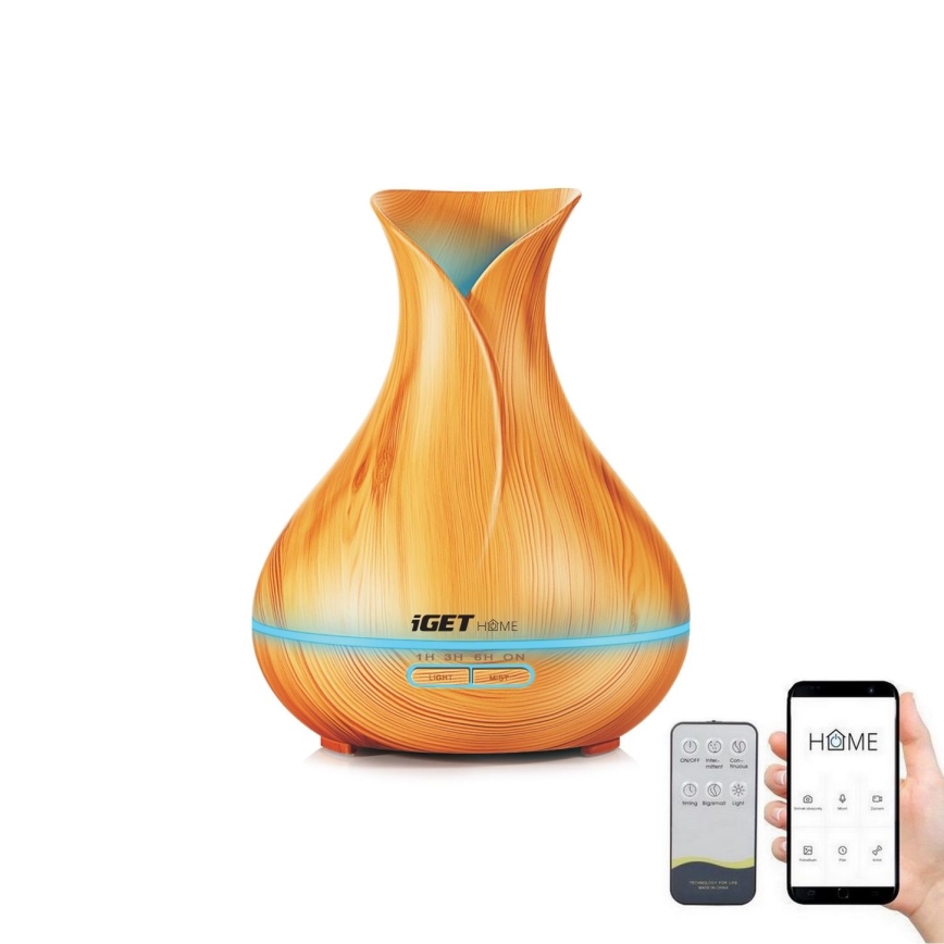 Светодиодный RGBW аромадиффузор и увлажнитель воздуха LED/230V 500 мл Wi-Fi + дистанционное управление