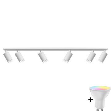 Светодиодный RGBW диммируемый точечный светильник TURYN 6xGU10/6,5W/230V 2700-6500K Wi-Fi IP44 белый