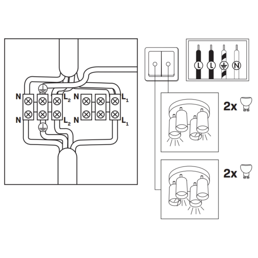 Диммируемый светодиодный RGBW точечный светильник для ванной TURYN 4xGU10/6,5W/230V 2700-6500K Wi-Fi IP44 черный