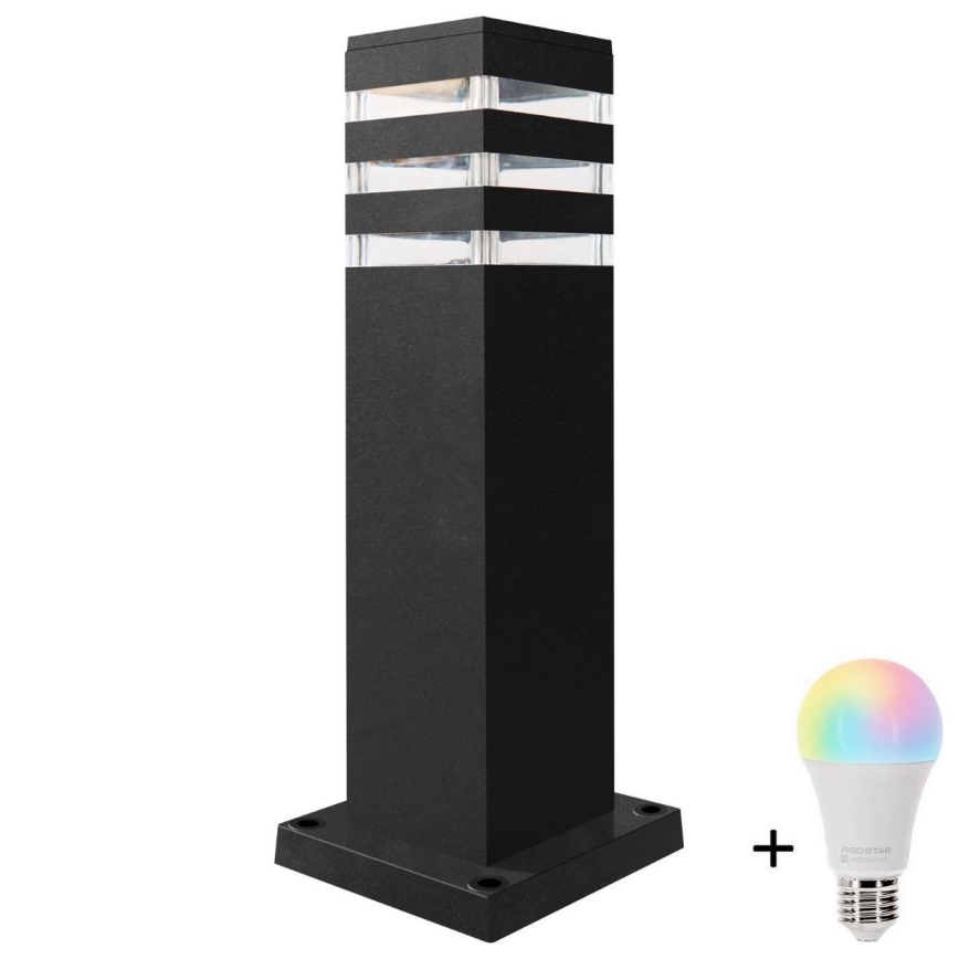 Светодиодный RGBW диммируемый уличный светильник TEKSAS 1xE27/12W/230V 2700-6500K Wi-Fi 44 см IP44 антрацит