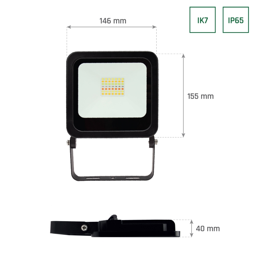Светодиодный RGBW прожектор с регулированием яркости LED/24W/230V Wi-Fi Tuya IP65