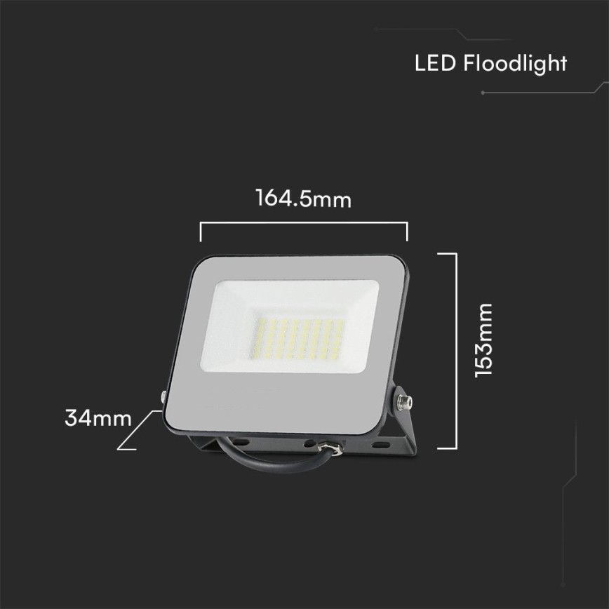 Светодиодный RGBW-прожектор с регулированием яркости LED/30W/230V IP65 серый + дистанционное управление