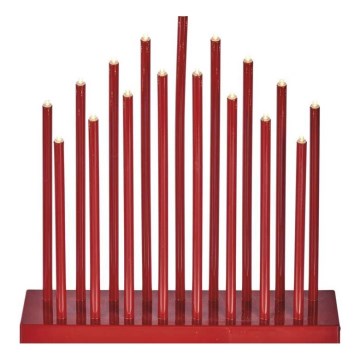 Светодиодный рождественский подсвечник 17xLED/3xAA красный