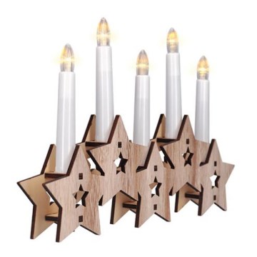 Светодиодный рождественский подсвечник 5xLED/2xAA