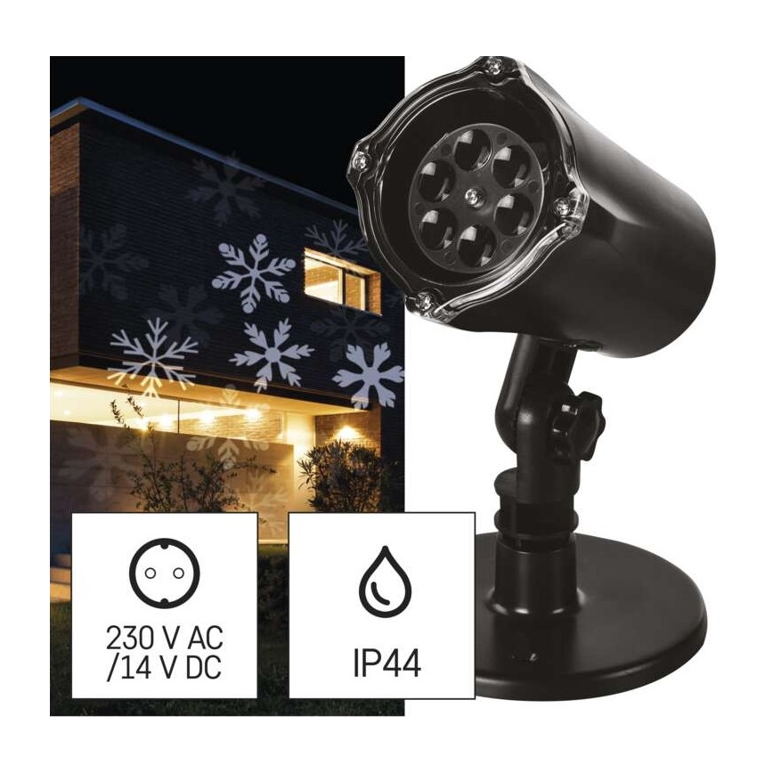 Светодиодный рождественский уличный проектор LED/3,6W/230V IP44 белый