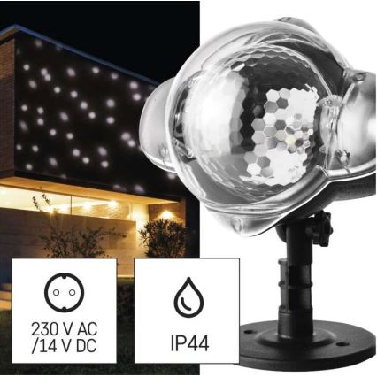 Светодиодный рождественский уличный проектор LED/4W/230V IP44 белый
