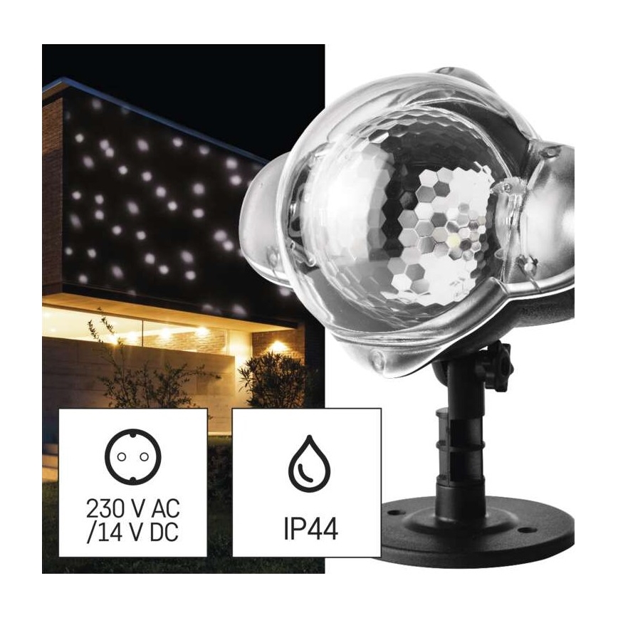 Светодиодный рождественский уличный проектор LED/4W/230V IP44 белый