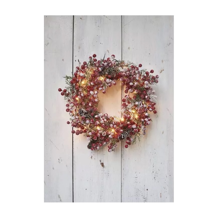 Светодиодный рождественский венок 20xLED/3xAA теплый белый