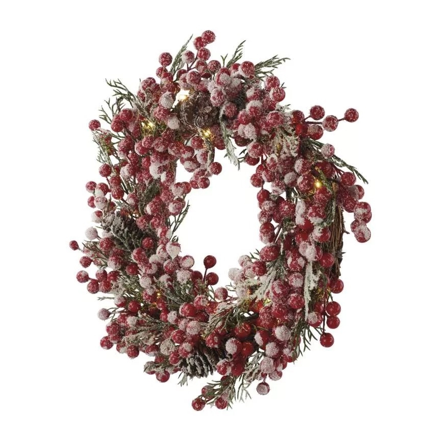 Светодиодный рождественский венок 20xLED/3xAA теплый белый