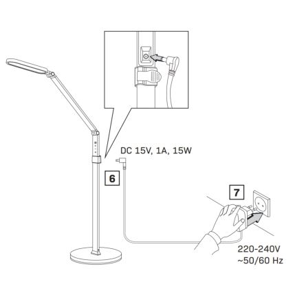 Светодиодный сенсорный торшер с регулированием яркости FERRARA LED/13W/230V 3000/4000/6000K белый