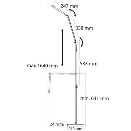 Светодиодный сенсорный торшер с регулированием яркости FERRARA LED/13W/230V 3000/4000/6500K черный