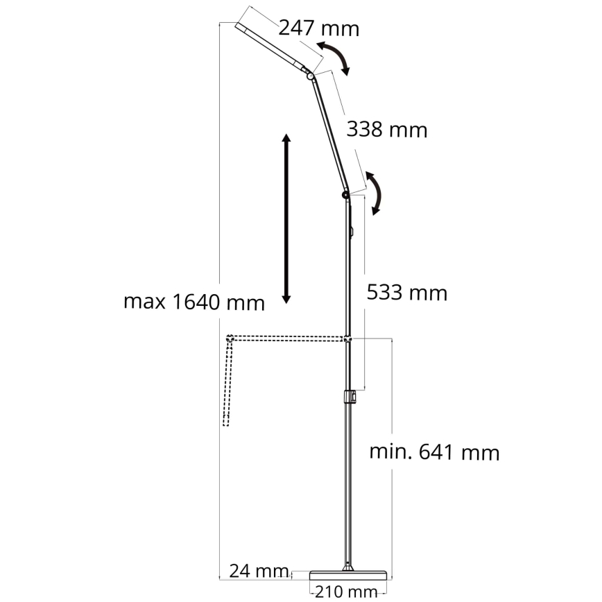 Светодиодный сенсорный торшер с регулированием яркости FERRARA LED/13W/230V 3000/4000/6500K черный