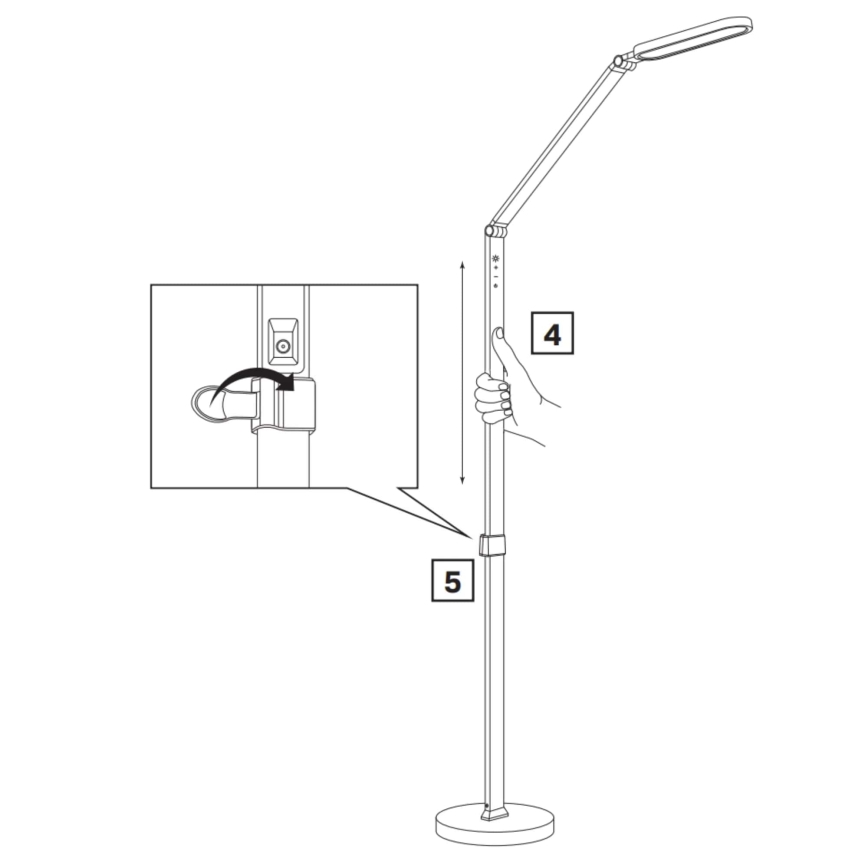 Светодиодный сенсорный торшер с регулированием яркости FERRARA LED/13W/230V 3000/4000/6500K черный
