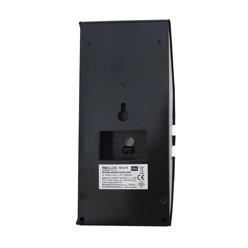 Светодиодный солнечный настенный светильник с датчиком LED/3,7V 500 мАч IP44 черный