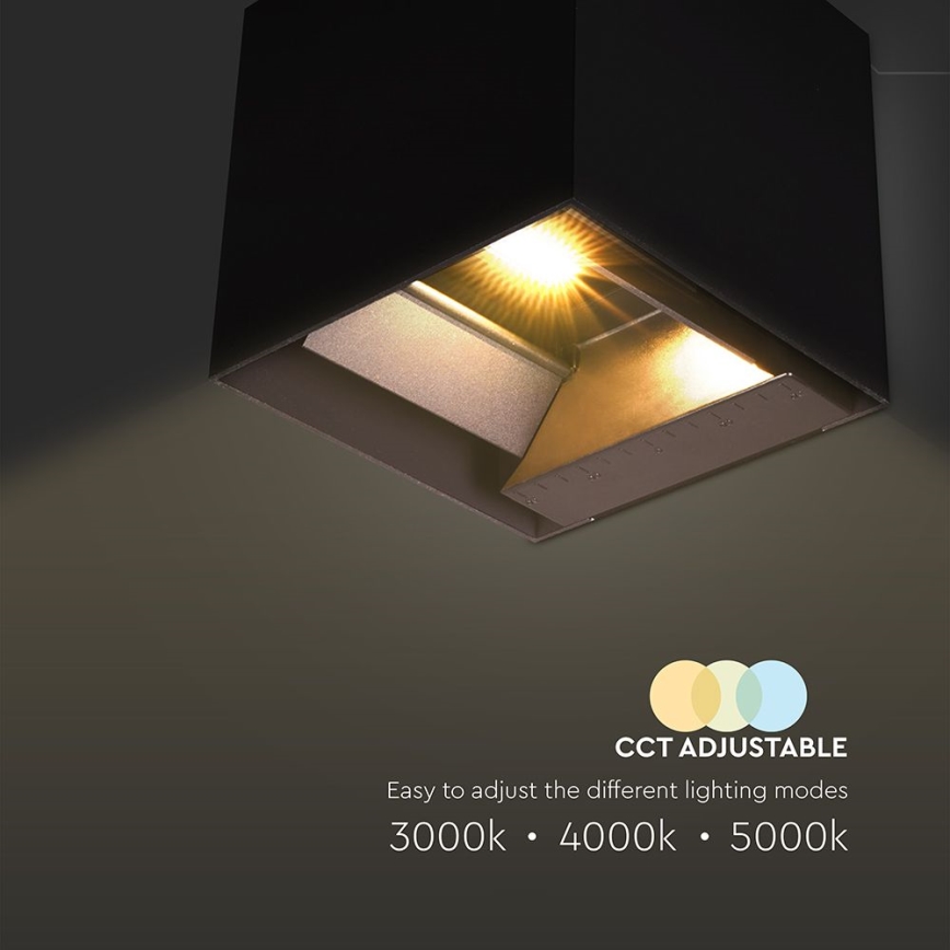 Светодиодный солнечный настенный светильник с датчиком LED/9 Вт/3,7 В 3000/4000/5000K 2600 мАч IP65 черный