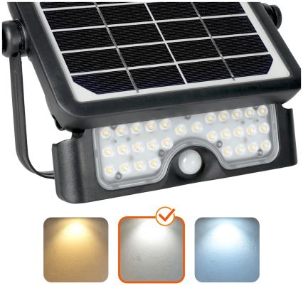 Светодиодный солнечный прожектор с датчиком LED/5W/3,7V 4000K IP65 3000 мАч