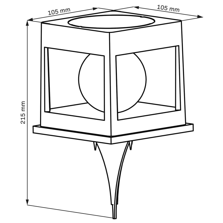 Светодиодный солнечный светильник CUBO, 3,7 В, 1200 мА·ч, IP44, черный