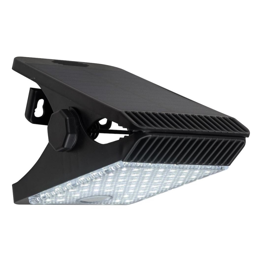 Светодиодный солнечный светильник с датчиком движения и сумерек CLIPS LED/4W/1200 mAh 3,7V IP44 черный