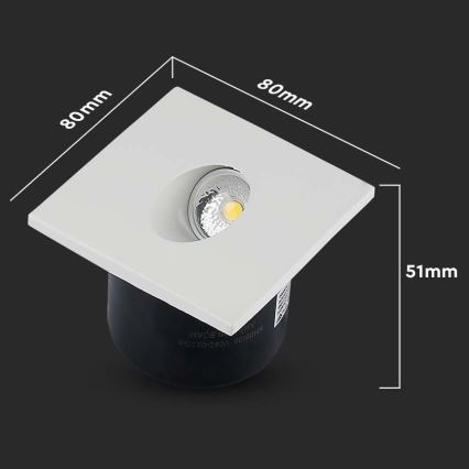 Светодиодный светильник для лестницы LED/3W/230V 3000K белая