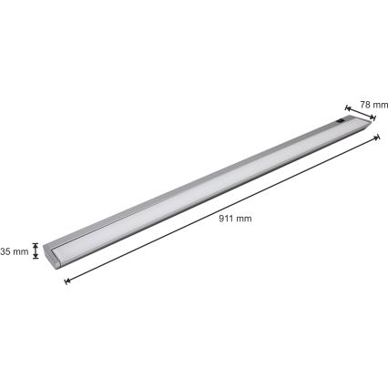 Светодиодный светильник для подсветки кухонной столешницы LED/15W/230V серебряный