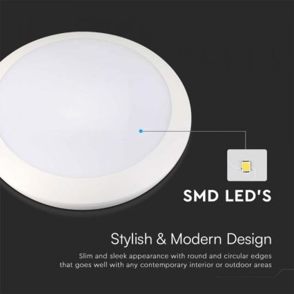 Светодиодный светильник для ванной комнаты с датчиком LED/20W/230V 3000/4000/6000K IP66 диаметр 30 см