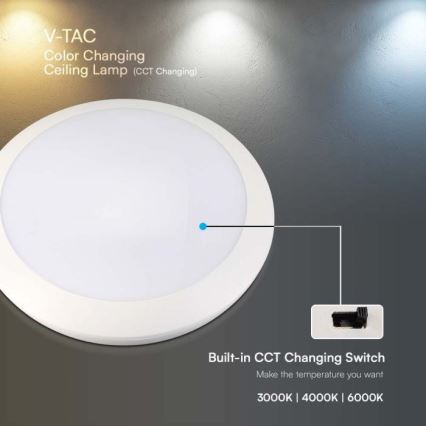Светодиодный светильник для ванной комнаты с датчиком LED/20W/230V 3000/4000/6000K IP66 диаметр 30 см