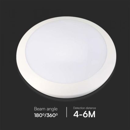 Светодиодный светильник для ванной комнаты с датчиком LED/20W/230V 3000/4000/6000K IP66 диаметр 30 см