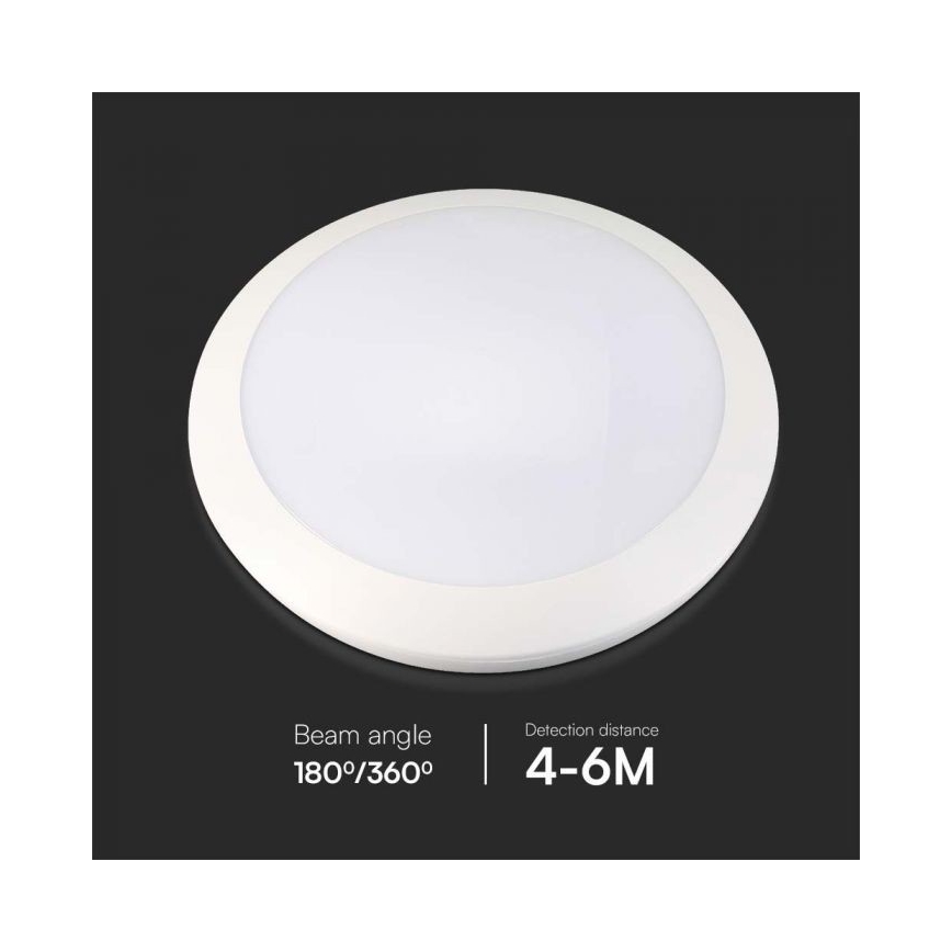 Светодиодный светильник для ванной комнаты с датчиком LED/20W/230V 3000/4000/6000K IP66 диаметр 30 см