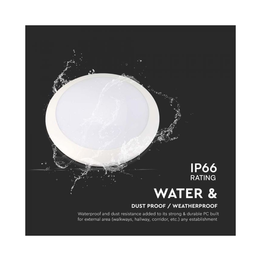 Светодиодный светильник для ванной комнаты с датчиком LED/20W/230V 3000/4000/6000K IP66 диаметр 30 см