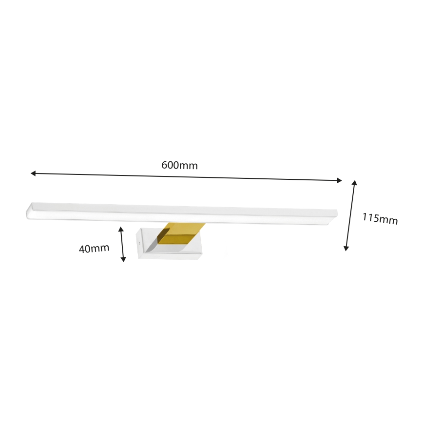 Светодиодный светильник для зеркала в ванной комнате SHINE LED/13,8W/230V IP44 белый/золотистый