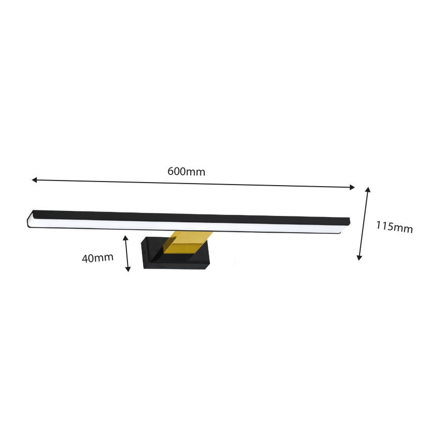 Светодиодный светильник для зеркала в ванной комнате SHINE LED/13,8W/230V IP44 черный/золотистый