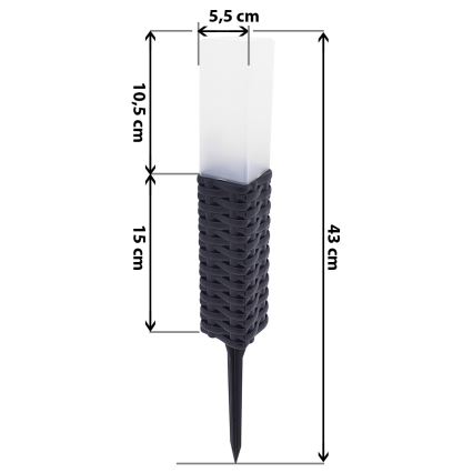 Светодиодный светильник на солнечной батарее RABBIA LED/1,2V 300 mAh IP44