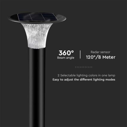 Светодиодный светильник на солнечной батарее с датчиком LED/15W/3,2V 4000K/6000K IP65 6000 mAh
