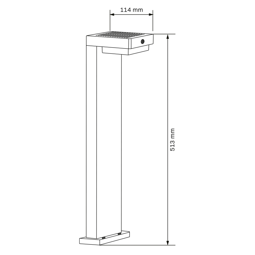 Светодиодный светильник на солнечной батарее с датчиком MALI LED/4,5W/3,7V 2000 mAh IP44 черный